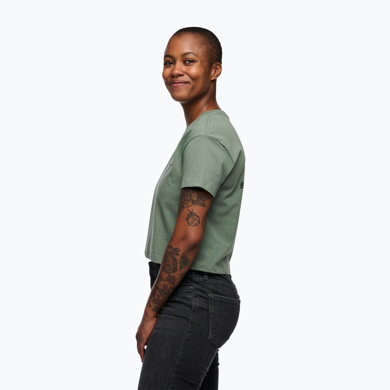 Moteriški marškinėliai Black Diamond Faded Crop laurel green 2