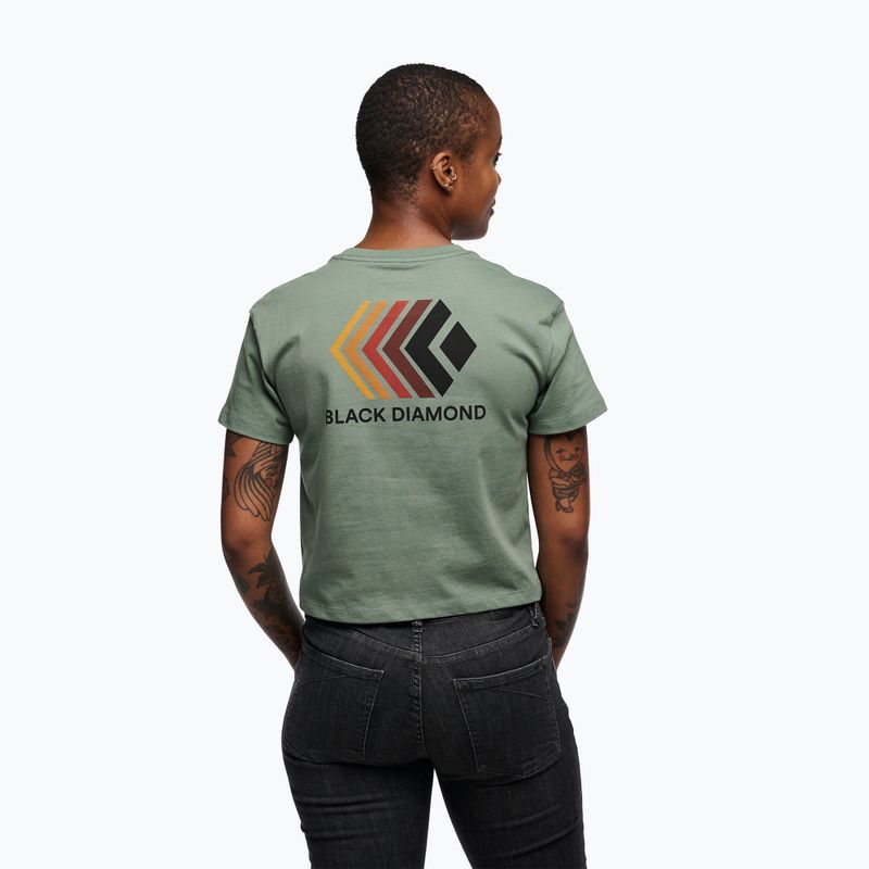Moteriški marškinėliai Black Diamond Faded Crop laurel green 3