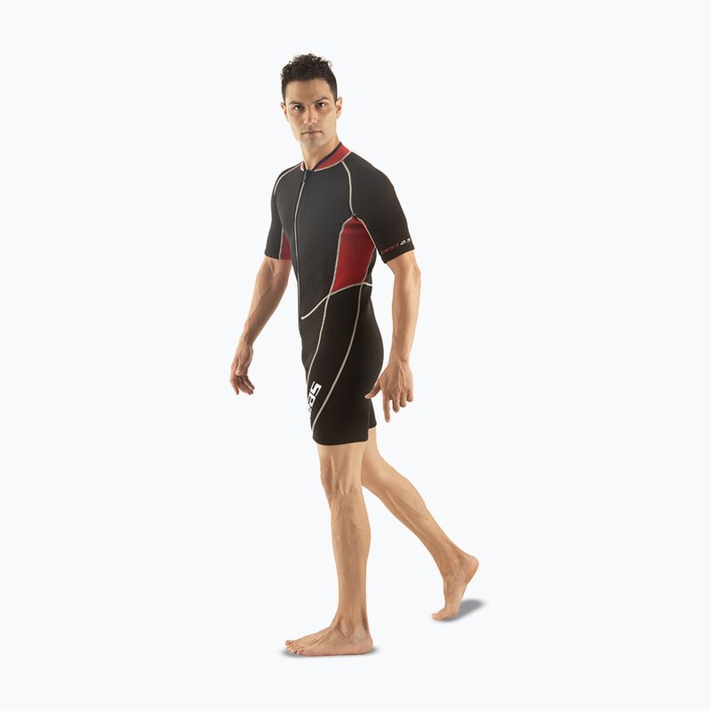 Vyriškas plaukimo kostiumas SEAC Shorty Ciao 2,5 mm black/red 4