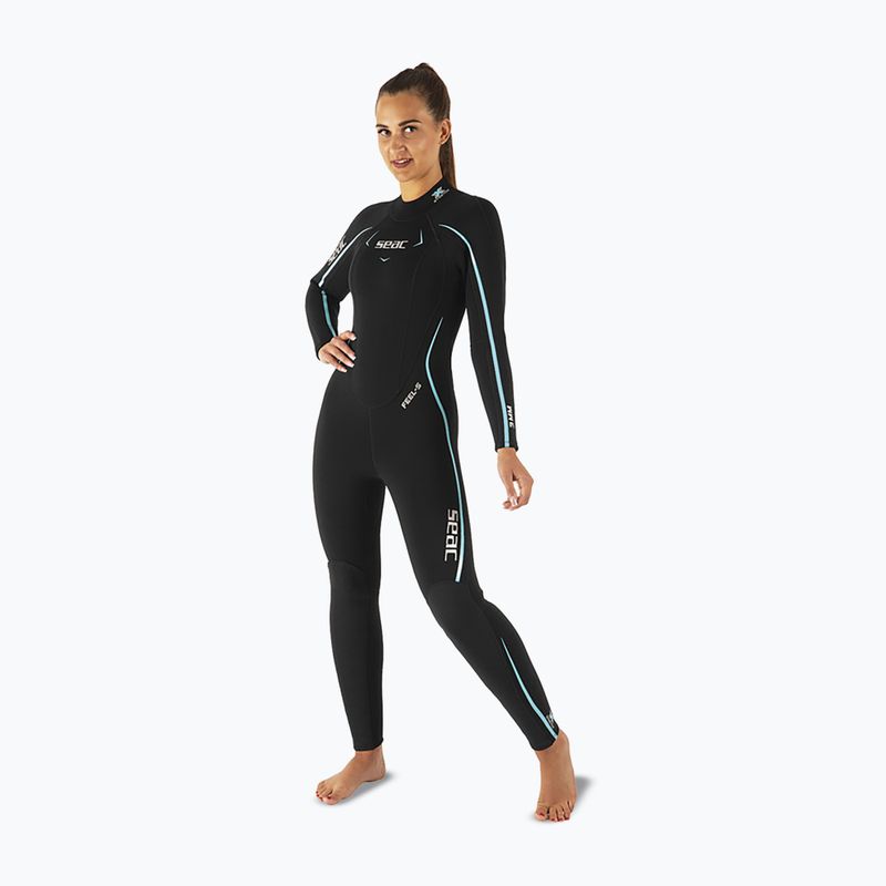 Moteriškas nardymo kostiumas SEAC Feel-S 3 mm black/light blue 3