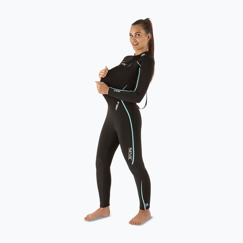 Moteriškas nardymo kostiumas SEAC Feel-S 3 mm black/light blue 4