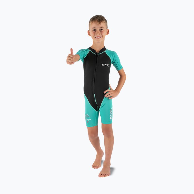Vaikiškas plaukimo kostiumas SEAC Dolphin Shorty 1,5 mm black/tiffany 3