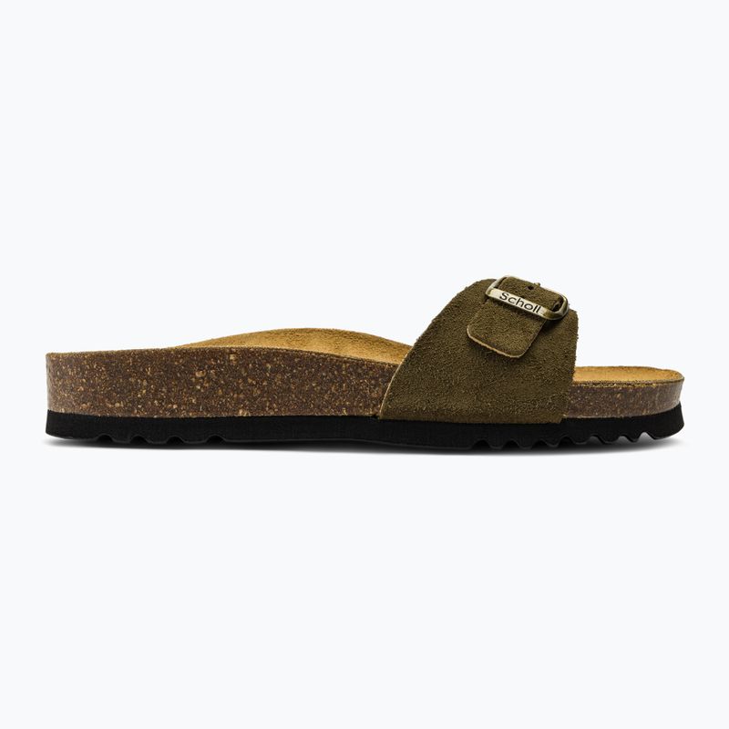 Scholl Estelle Sue khaki spalvos moteriškos šlepetės 2