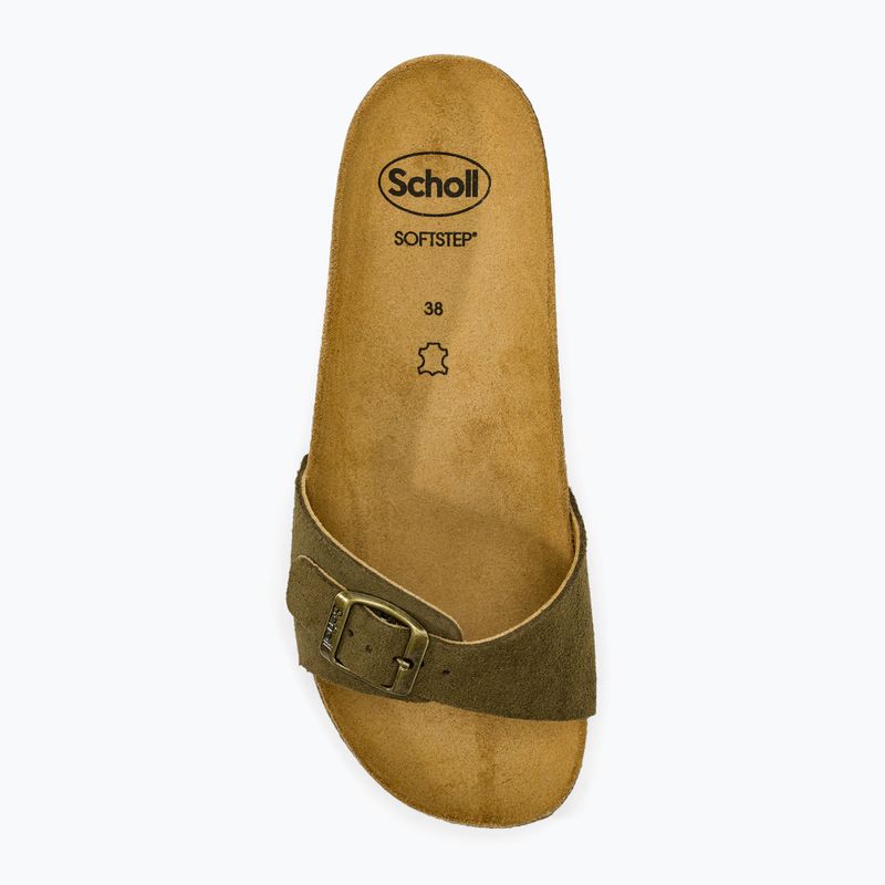 Scholl Estelle Sue khaki spalvos moteriškos šlepetės 5