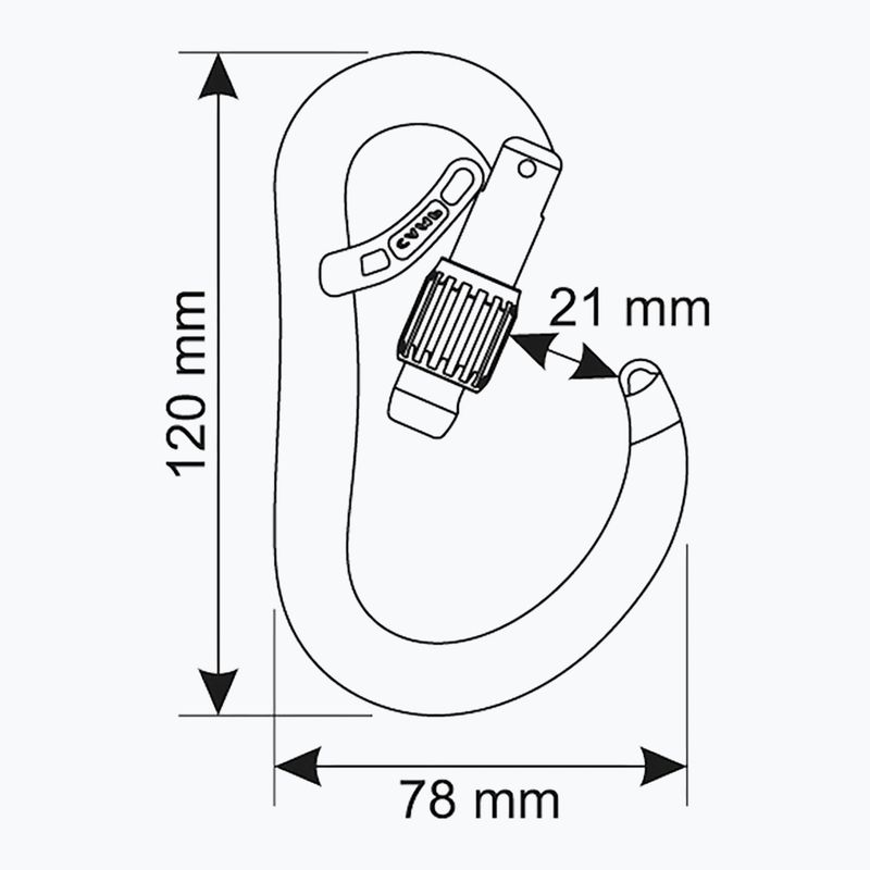 Laipiojimo karabinas CAMP Atom Belay Lock gun metal 5