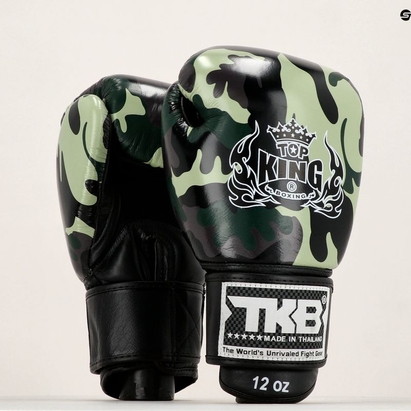 Top King Muay Thai Empower žalios bokso pirštinės TKBGEM-03A-GN 7