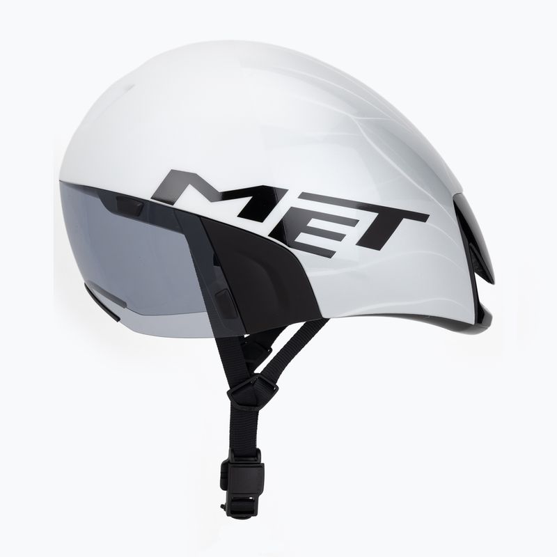 Dviračio šalmas MET Codatronica white/silver matte glossy 3