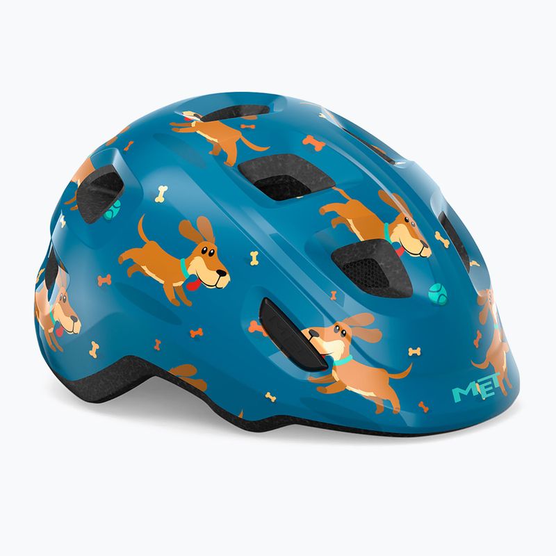 MET vaikiškas dviratininko šalmas Hooray blue teckel glossy 6