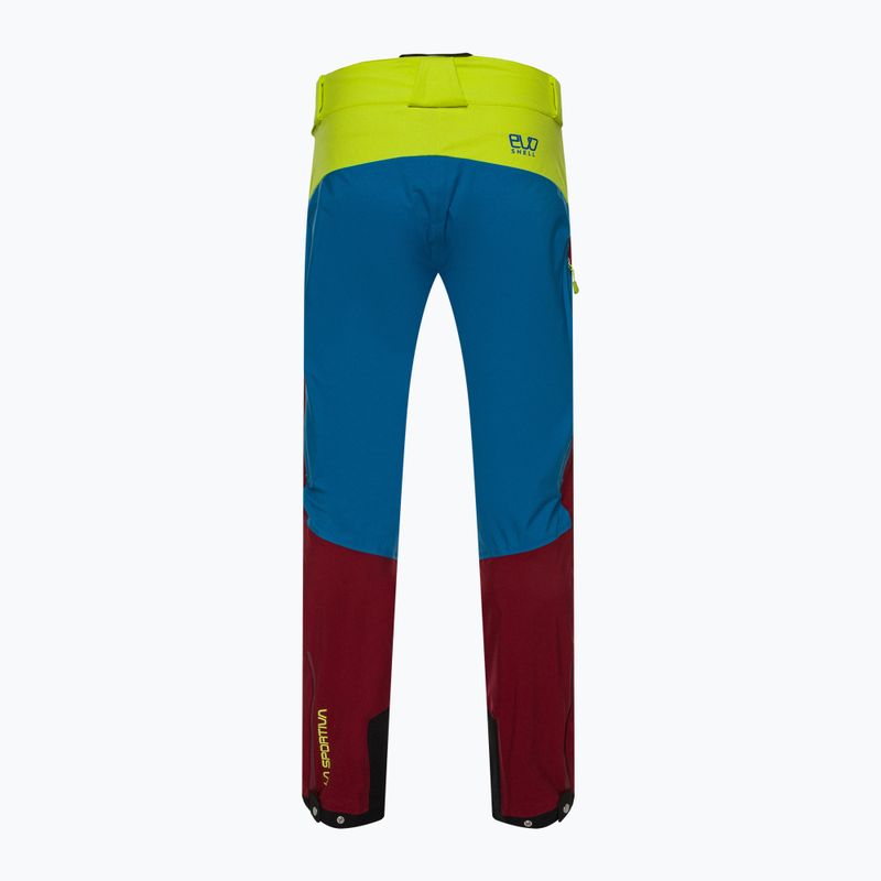 Vyriškos La Sportiva Crizzle EVO Shell sangria/elektriškai mėlynos žygio kelnės su membrana 2