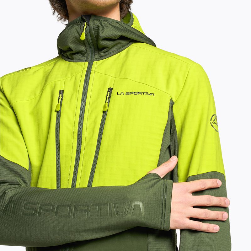 Vyriškas La Sportiva Session Tech Hoody forest/lime punch trekkinginis džemperis 3