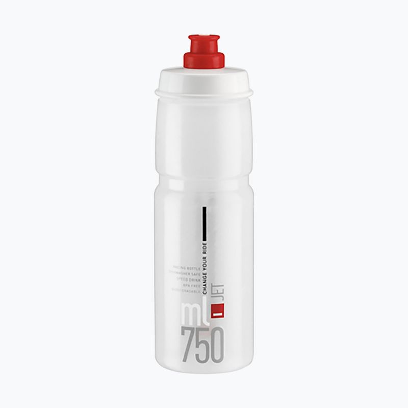 Dviračio vandens butelis Elite Jet 750 ml clear/red logo