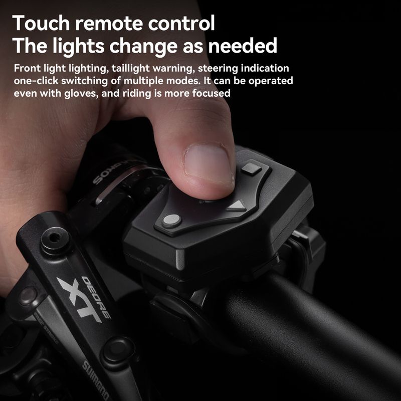 Dviračio šalmas Rockbros 100036001 With Remote Control and Warning Light black 4