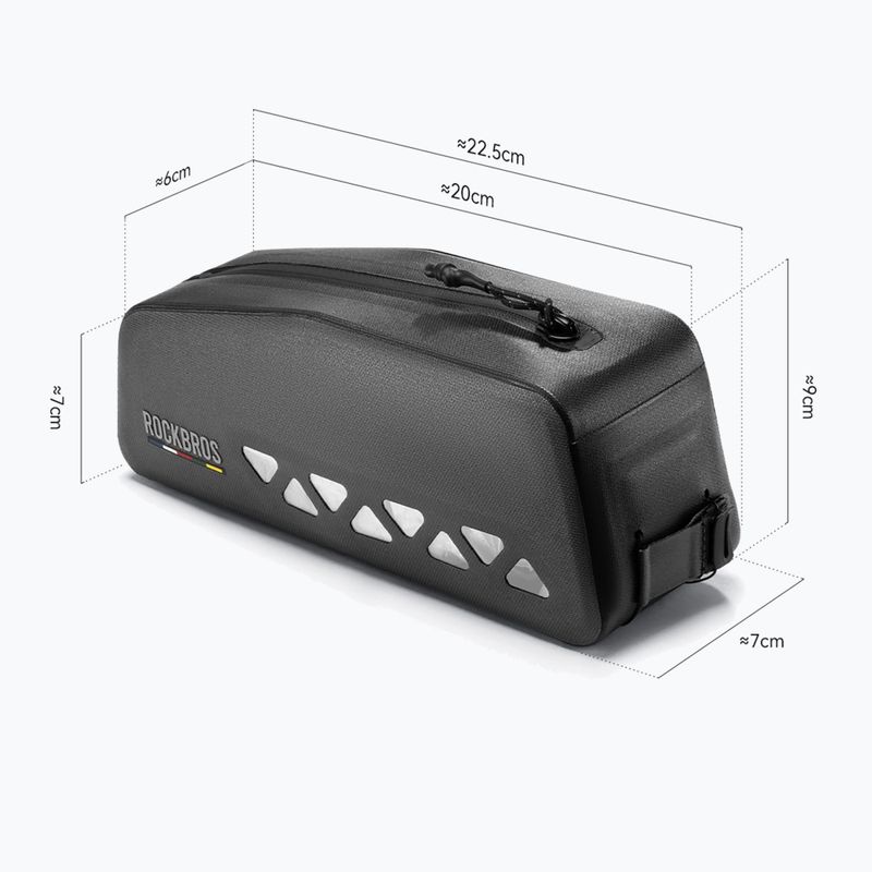 Dviračio rėmo krepšys Rockbros 30120129 Road to Sky Top Tube Bag black 2