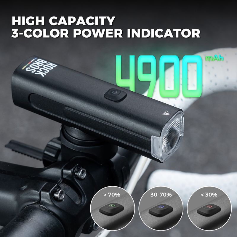 Priekinis dviračio žibintas Rockbros 2410008003 Bike Front Light 1500 Lumen black 4