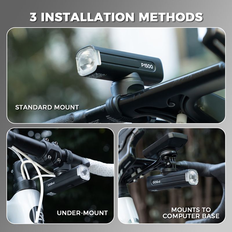 Priekinis dviračio žibintas Rockbros 2410008003 Bike Front Light 1500 Lumen black 5