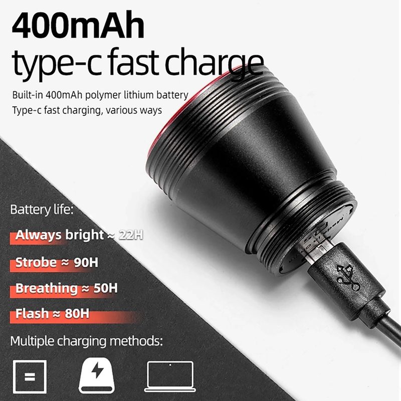 Galinis dviračio žibintas Rockbros TL907Q50 Taillight 60 Lumen black 8