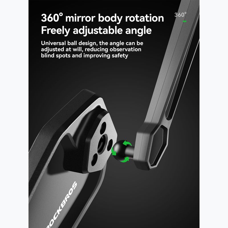 Veidrodėlis dviračiui Rockbros 260004001 Anti-Glare Rearview Mirror-Left black 3