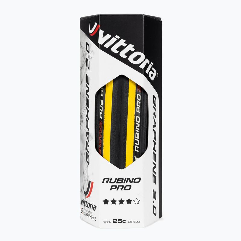 Vittoria Rubino Pro G2.0 700x25C riedanti juoda/geltona padanga 11A.00.139 2