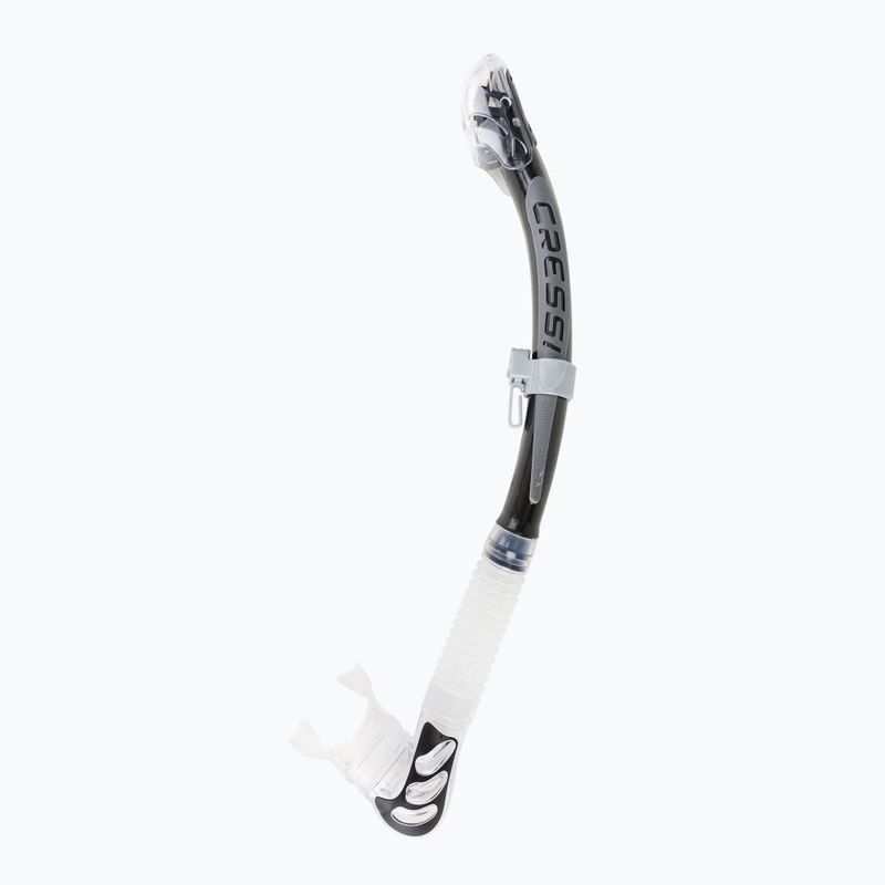 Cressi Alpha Ultra Dry juodos/ sidabrinės spalvos snorkelis ES258