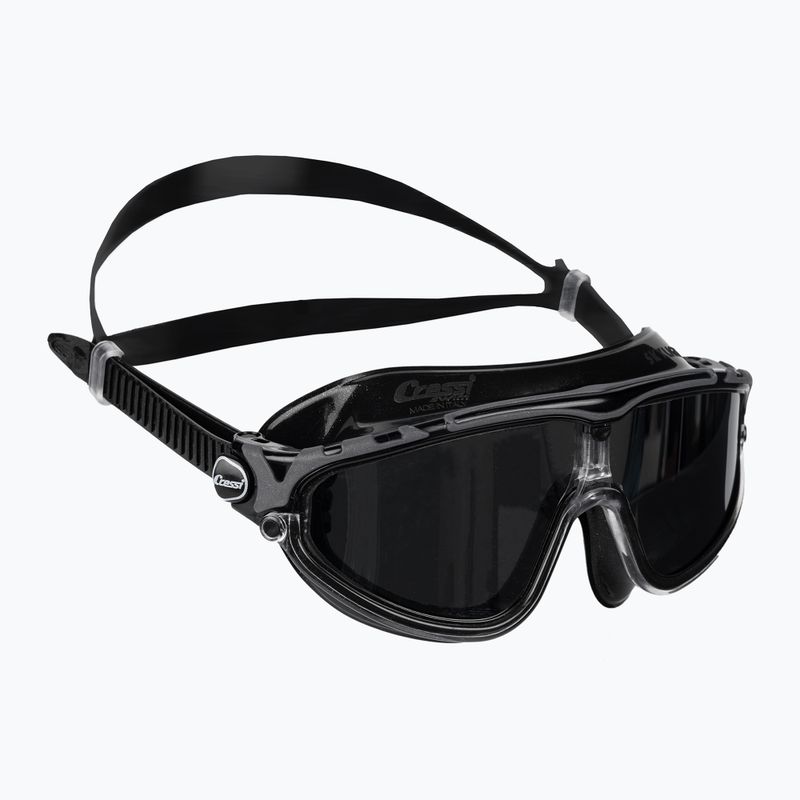 Cressi Skylight juoda/juoda pilka veidrodinė plaukimo kaukė DE2034750