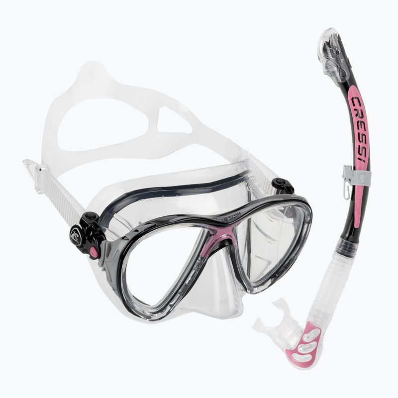 Nardymo rinkinys Cressi Big Eyes Evolution + Alpha Ultra Dry black/pink