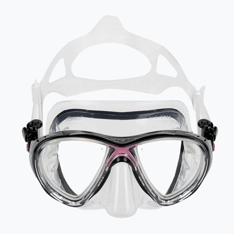 Nardymo rinkinys Cressi Big Eyes Evolution + Alpha Ultra Dry black/pink 4