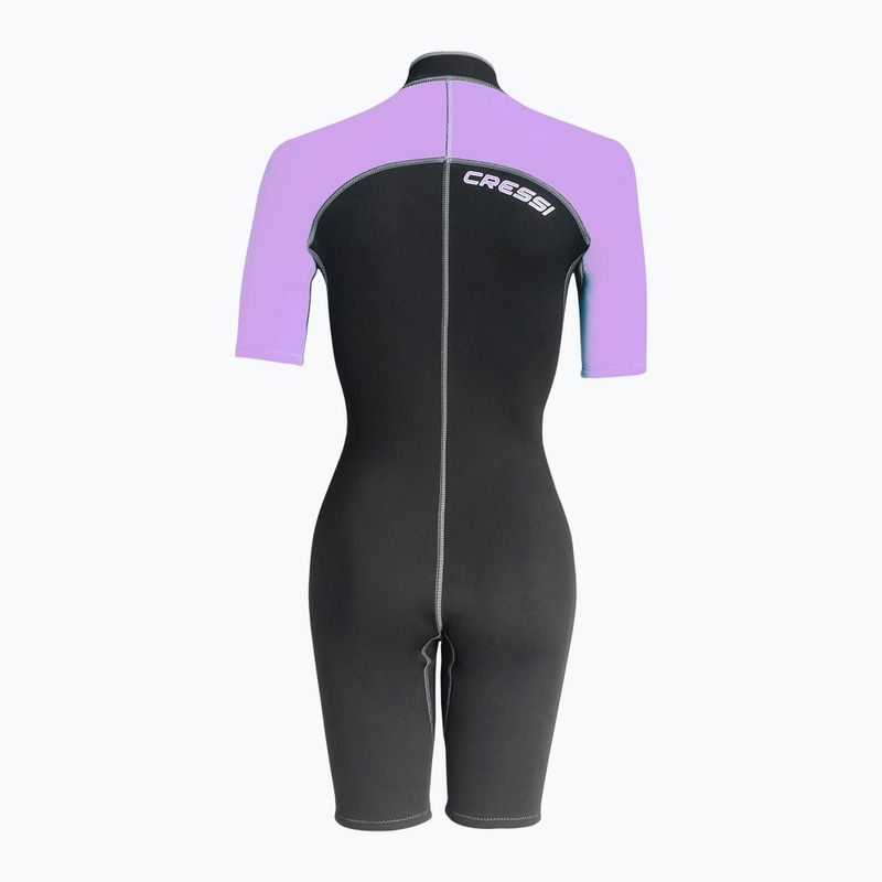 Moteriškas plaukimo kostiumasCressi Lido Shorty 2 mm black/lilac 2