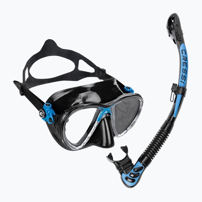 Nardymo rinkinys Cressi Big Eyes Evolution + Alpha Ultra Dry black/blue