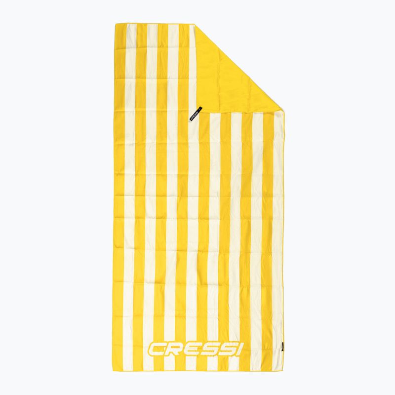 Cressi Stripe geltonas paplūdimio greitai džiūstantis rankšluostis XVA871