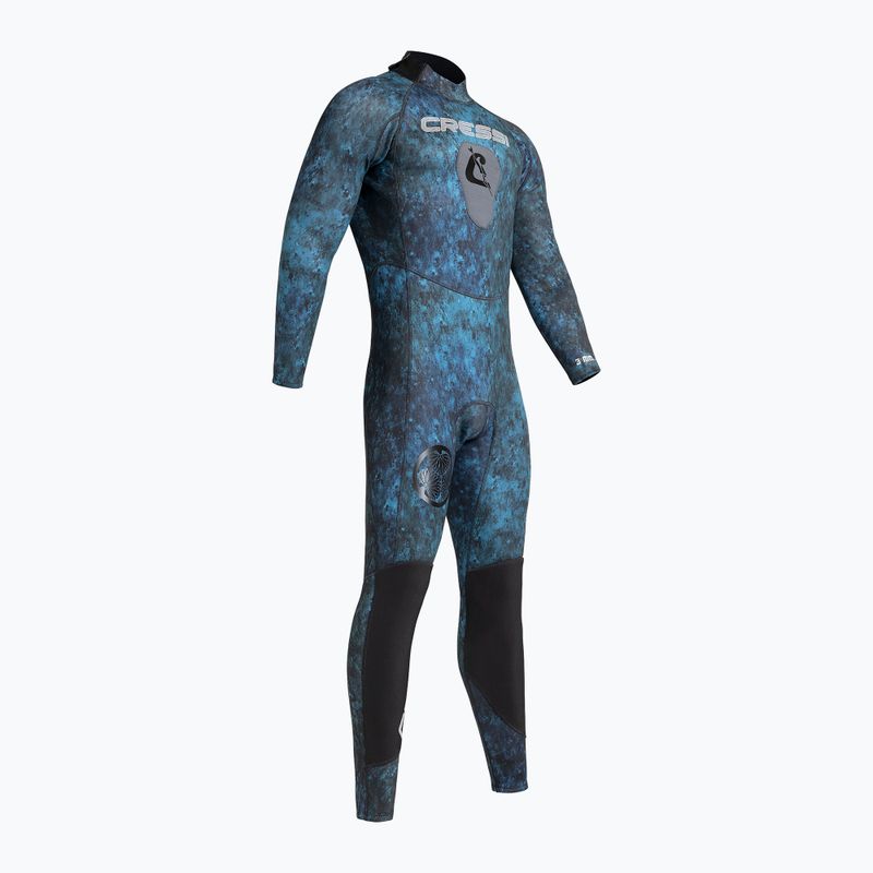 Vyriškas plaukimo hidrokostiumas Cressi Tokugawa Monopiece 3 mm camo blue 3