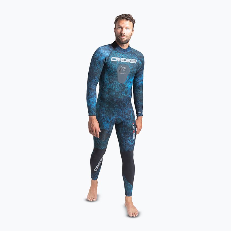 Vyriškas plaukimo hidrokostiumas Cressi Tokugawa Monopiece 3 mm camo blue 10