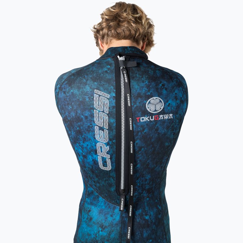 Vyriškas plaukimo hidrokostiumas Cressi Tokugawa Monopiece 3 mm camo blue 12