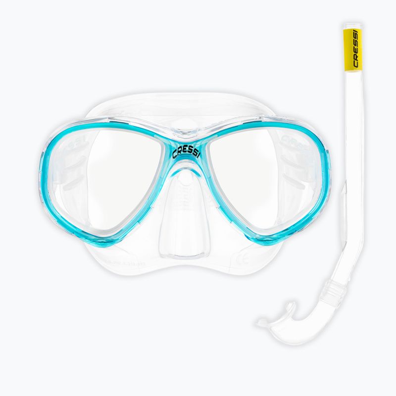 Vaikų nardymo rinkinys Cressi Perla Jr + Minigringo clear/aquamarine 2