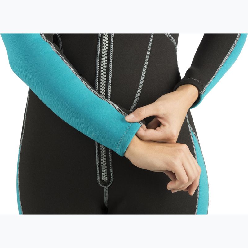 Moteriškas plaukimo kostiumas Cressi Lido Monopiece 2 mm black/aquamarine 6