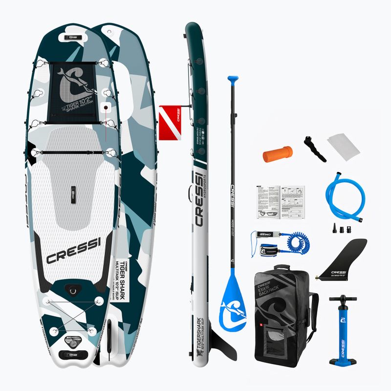 SUP lenta Cressi Tiger Shark Multitask iSUP 10'2" pilka NA041025