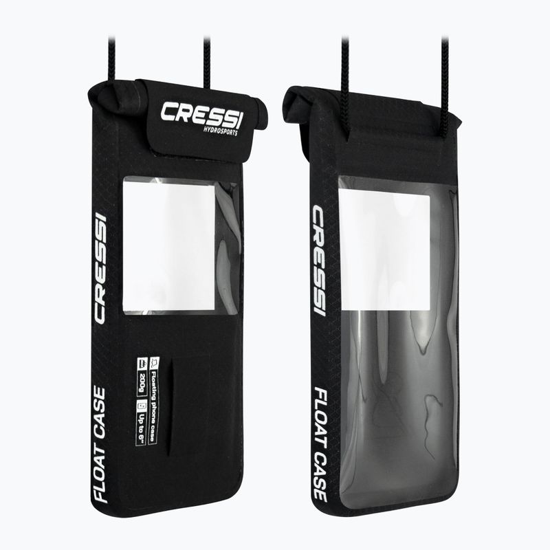 "Cressi Float Case" sausas vandeniui atsparus telefono dėklas, juodas