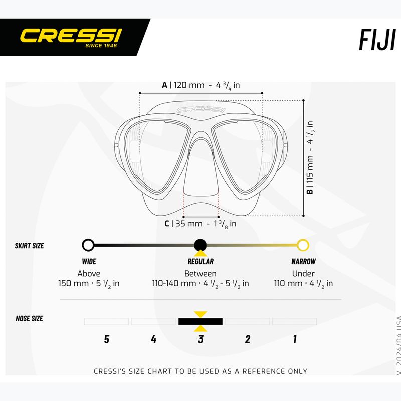 Nardymo kaukė Cressi Fiji black/black 6
