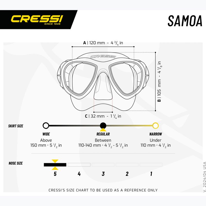 Nardymo kaukė Cressi Samoa clear/aquamarine 6