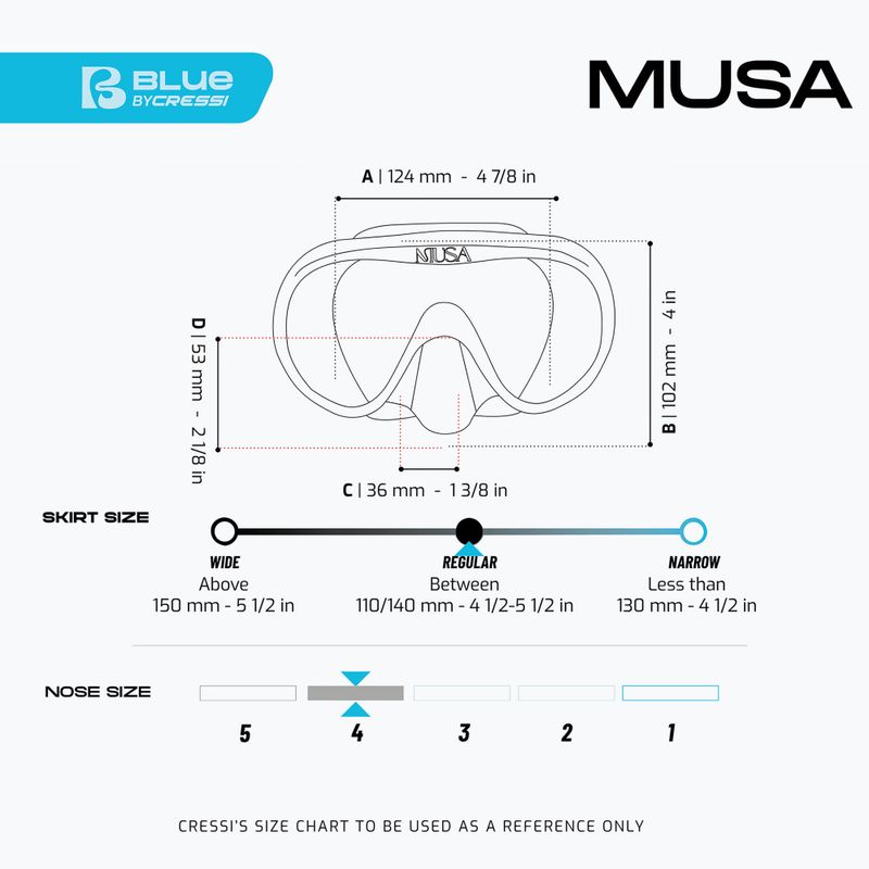 Nardymo kaukė Cressi Musa black 5