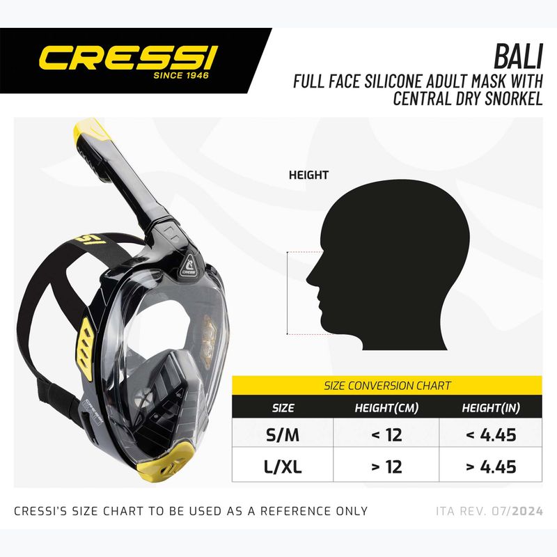"Cressi Bali" viso veido nardymo kaukė balta/juoda 6