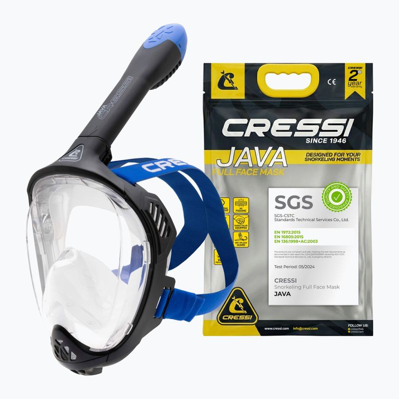 Viso veido nardymo kaukė Cressi Java Full Face black/blue 8