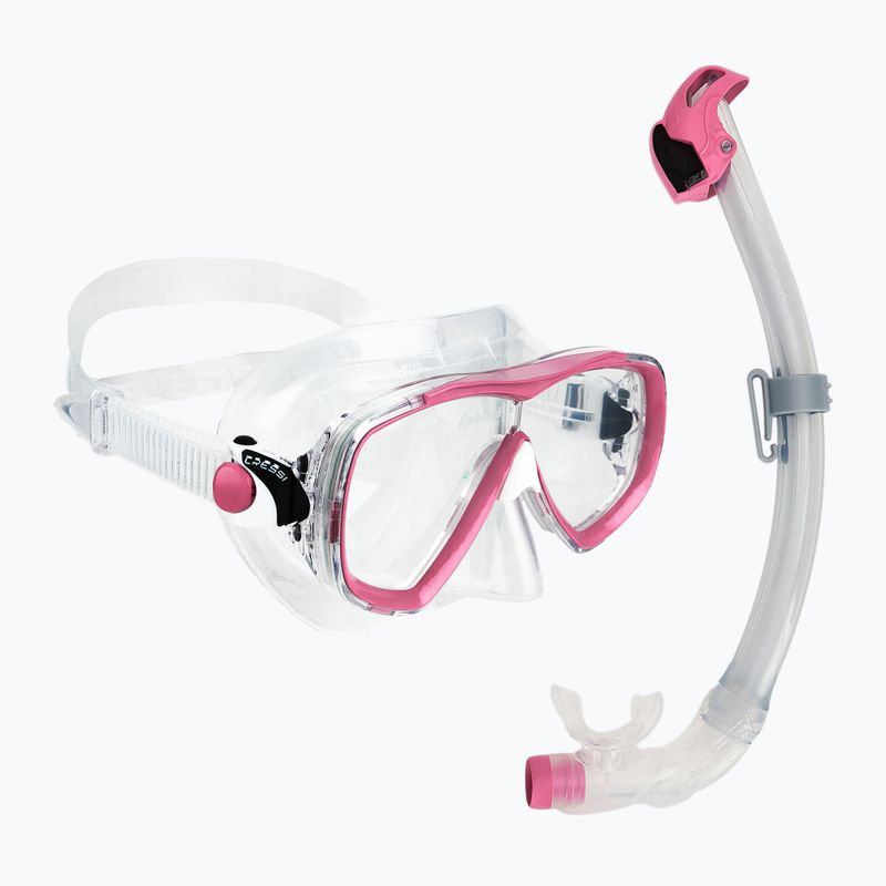 Nardymo rinkinys Cressi Estrella + Seal Dry clear/pink