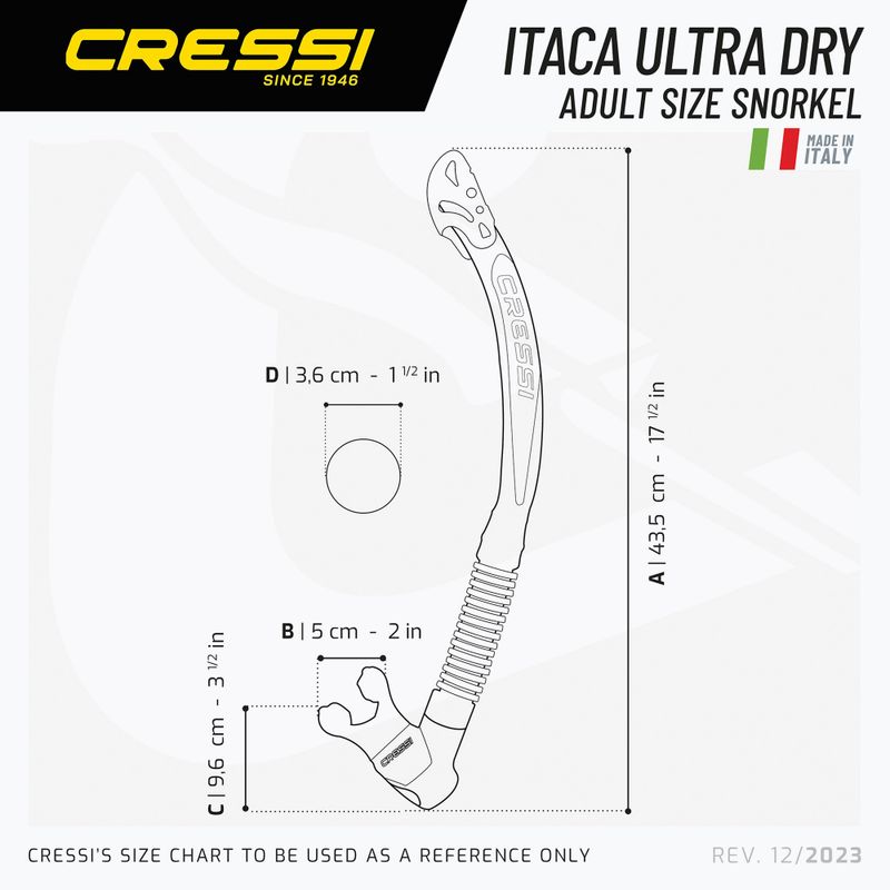 Nardymo vamzdelis Cressi Itaca Ultra Dry clear/aquamarine 5