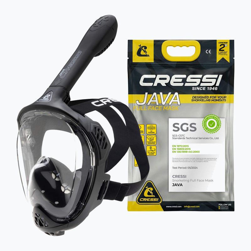 Viso veido nardymo kaukė Cressi Java Full Face black/black 8