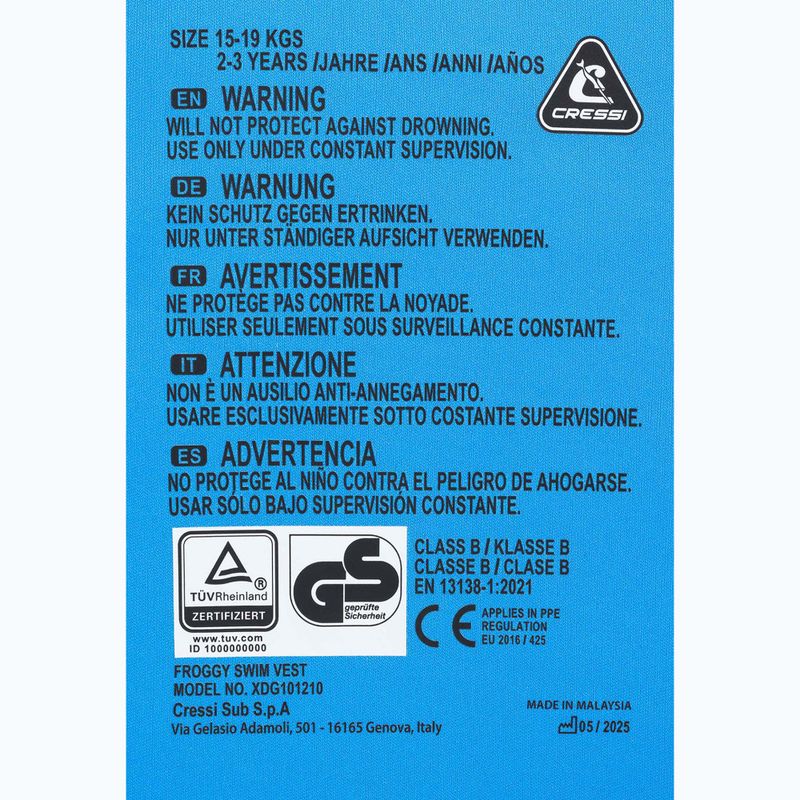 Vaikiška gelbėjimosi liemenė Cressi Froggy azure/yellow 4