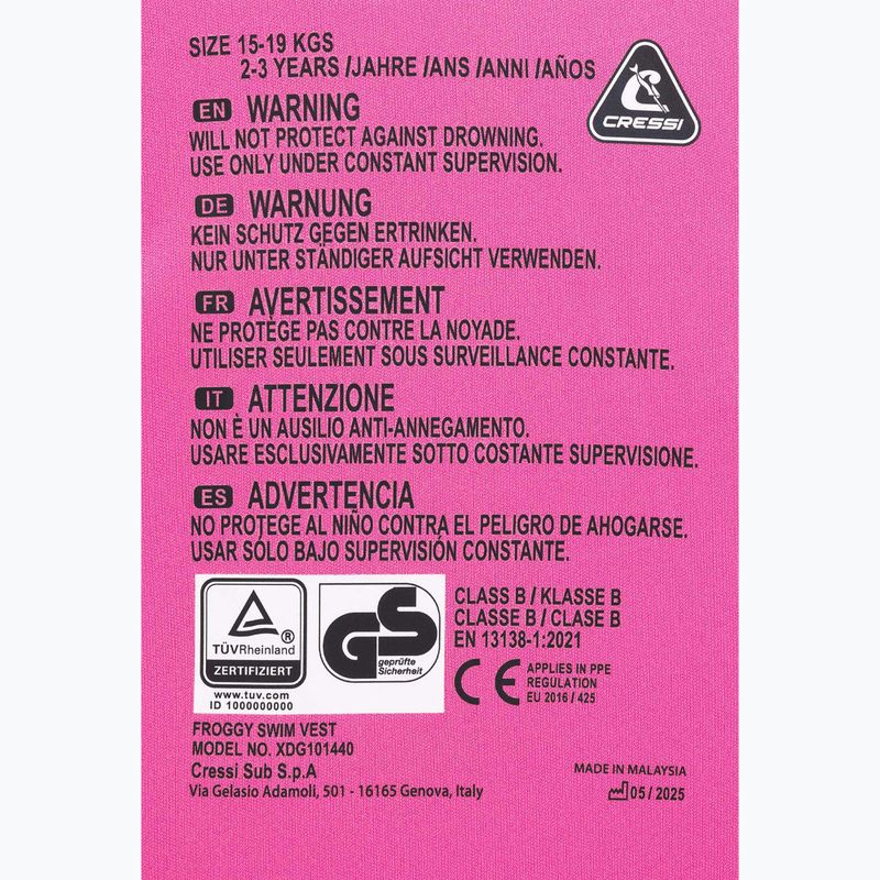 Vaikiška plaukimo liemenė Cressi Froggy pink/lilac 4