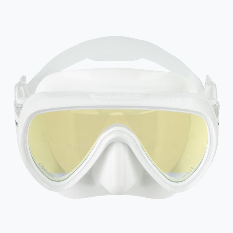 Moteriška nardymo kaukė Cressi Honey 420 UV white/white/yellow/blue 2
