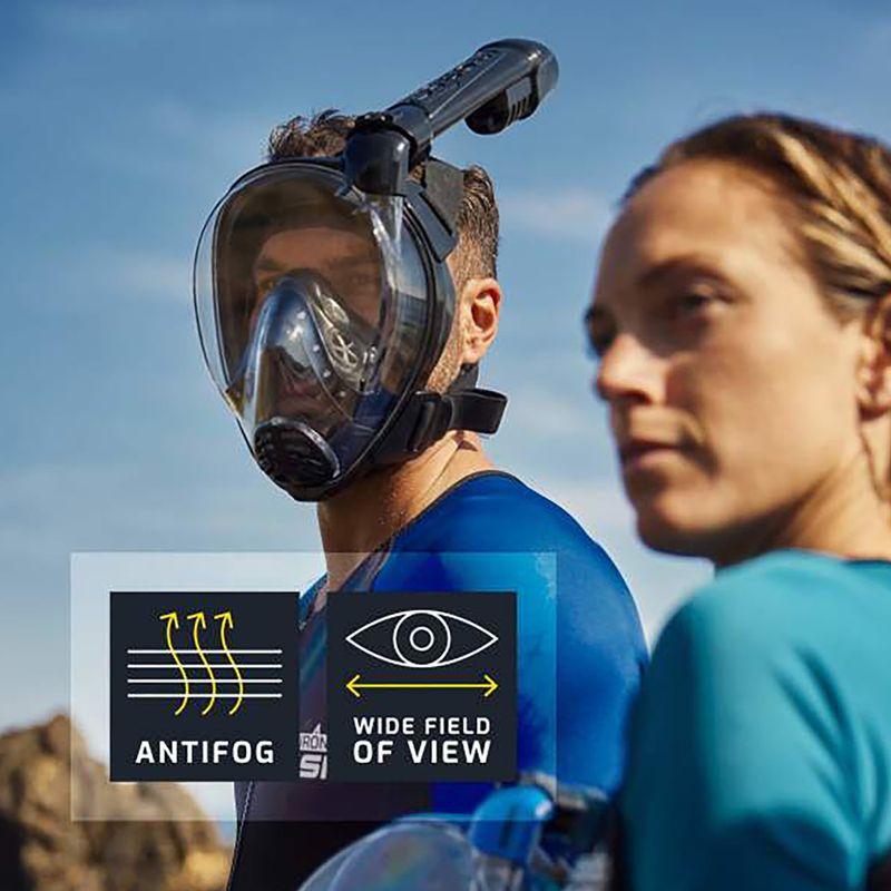 Pilno veido kaukė nardymui paviršiuje Cressi Komodo Full Face black/black 12