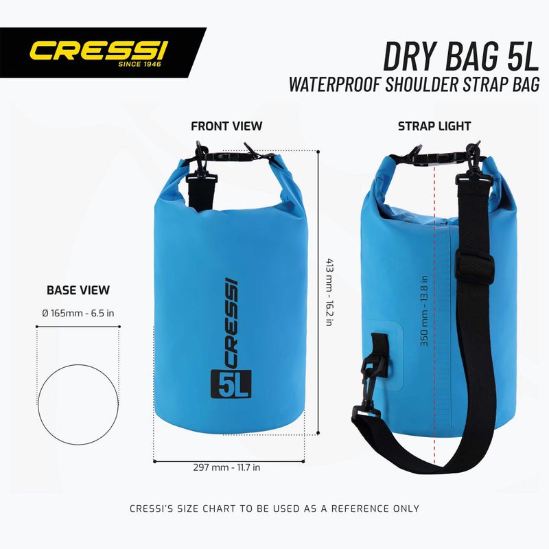 Vandeniui atsparus maišas Cressi Dry Bag 5 l white 7