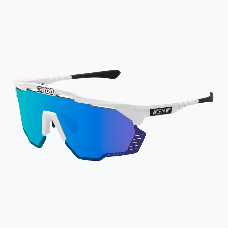 SCICON Aeroshade Kunken white gloss/scnpp multimirror blue dviratininkų akiniai EY31030800 2